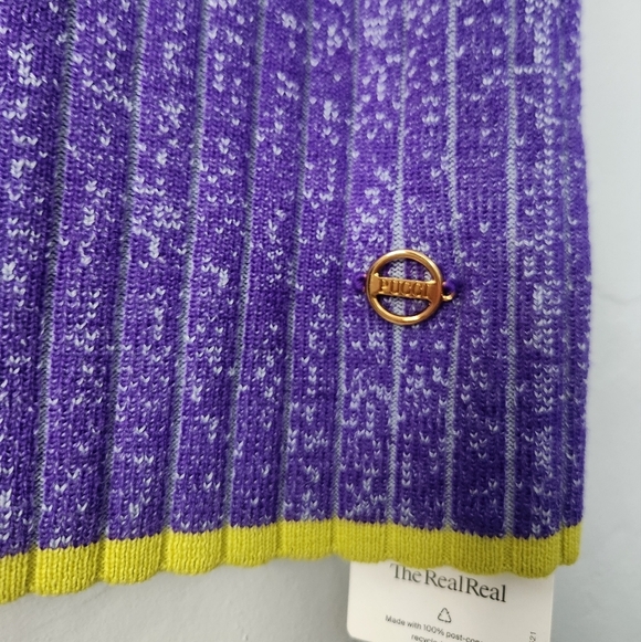 Emilio Pucci Italian Virgin Wool Knit Bodycon Ribbed Shortsleeve Dress Medium - Picture 4 of 8